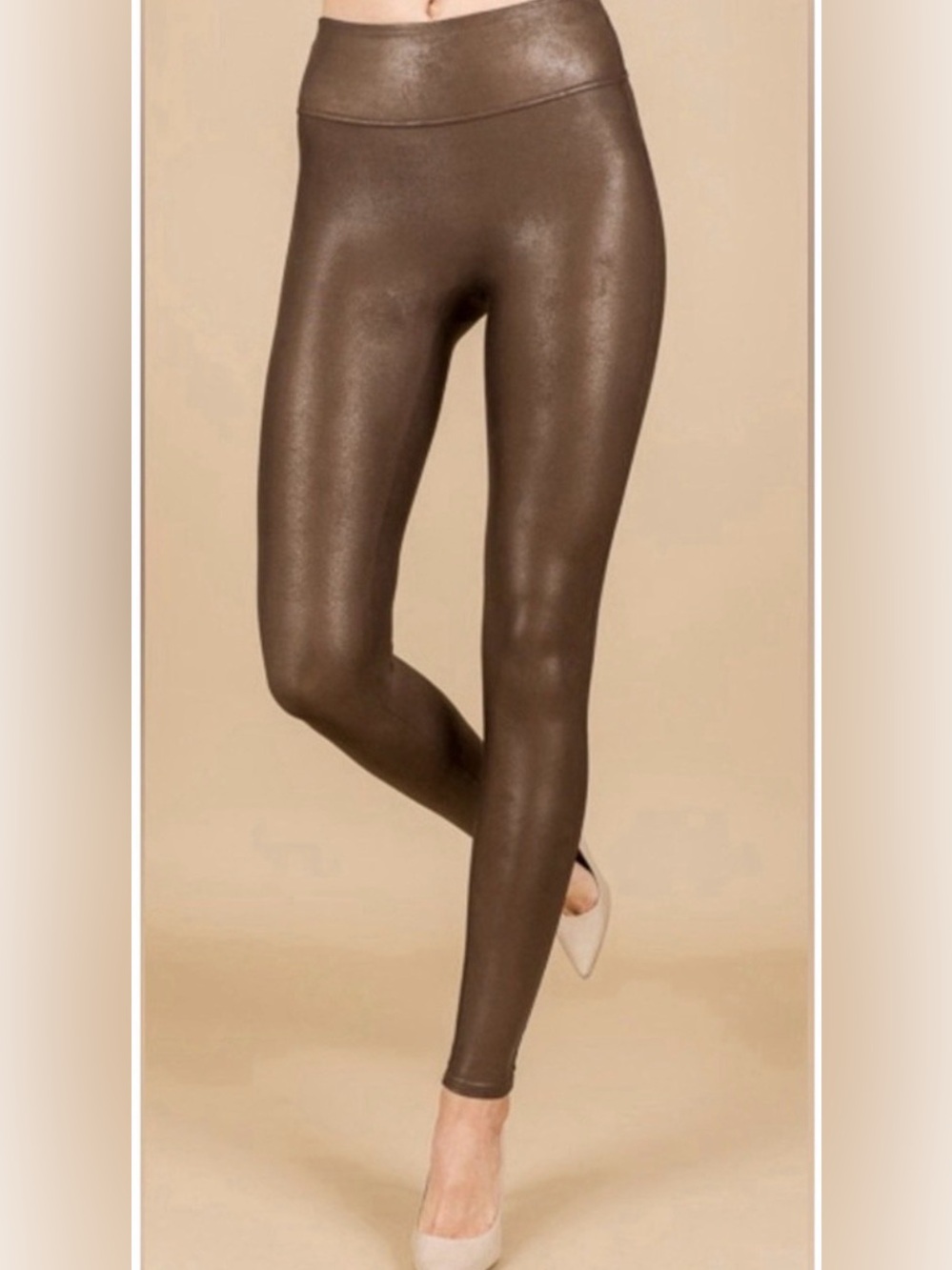 Spanx Women’s Size Small Brown Faux Leather Shareware Leggings